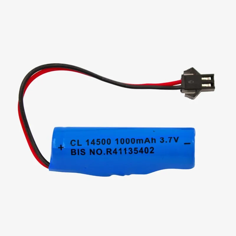 1000mAh 3.7V 14500 Li-ion Battery with BMS and JST Connector