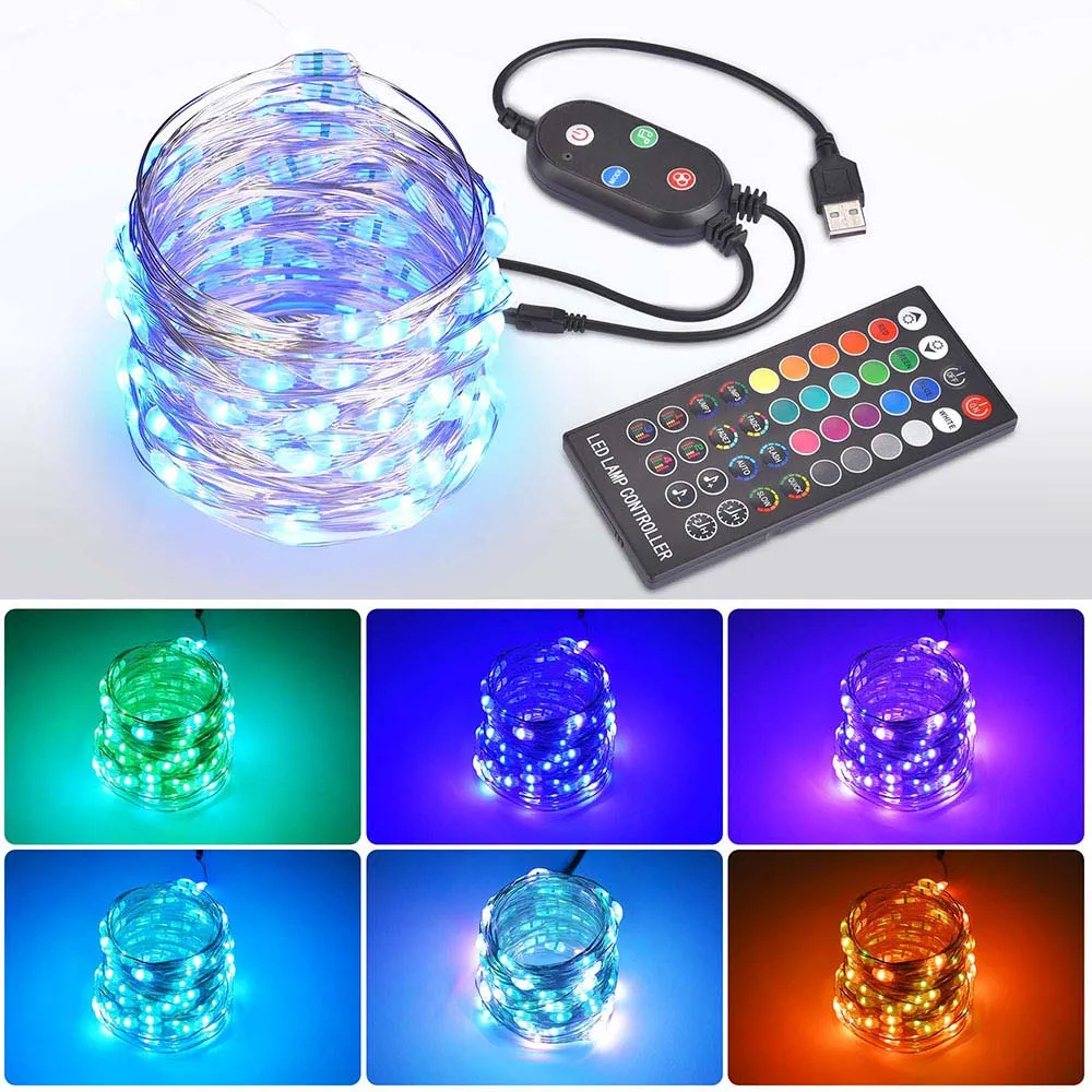 33ft Bluetooth APP Control String Light with Remote USB Powered