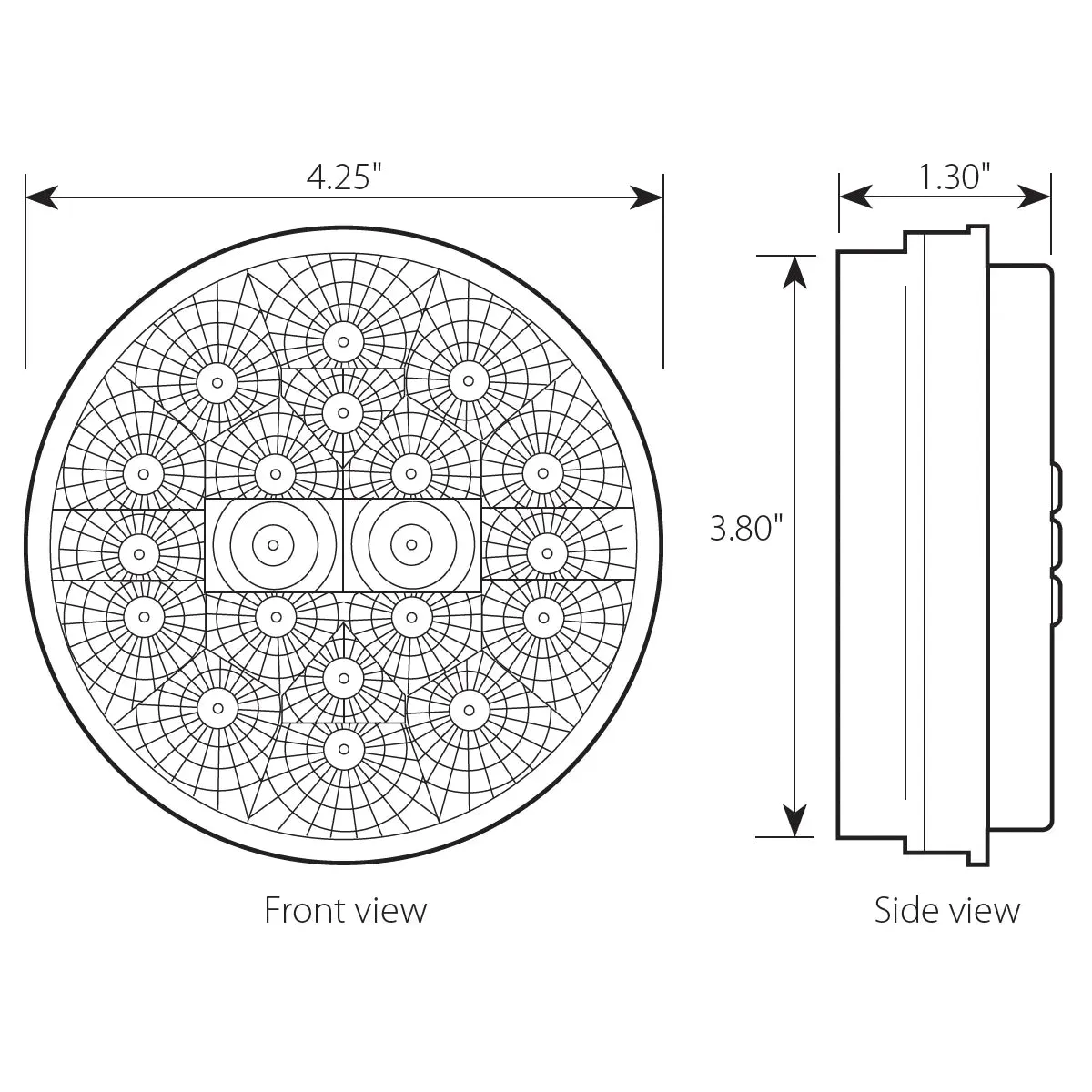 4" LOW PROFILE SPYDER RED 20-LED LIGHT, CLEAR LENS