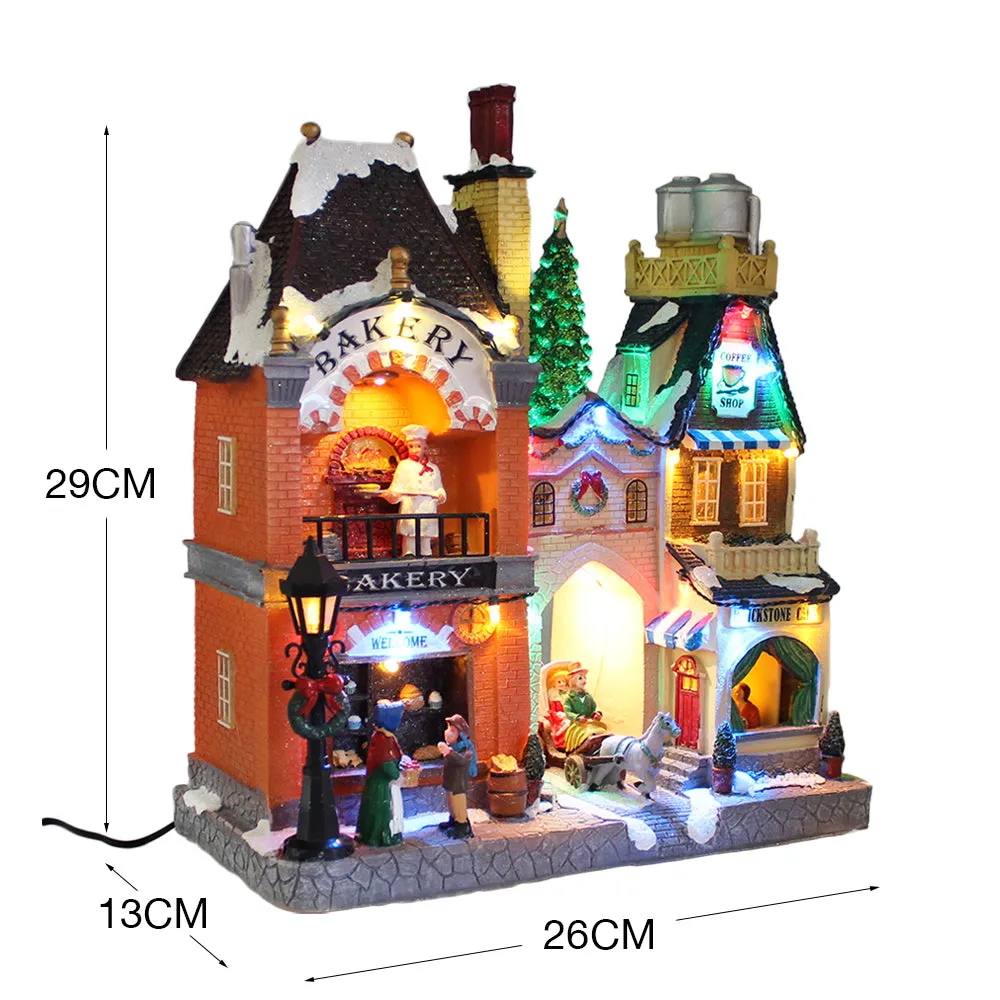 Animated Christmas Town Center Rotating Tree with LED Lights Music