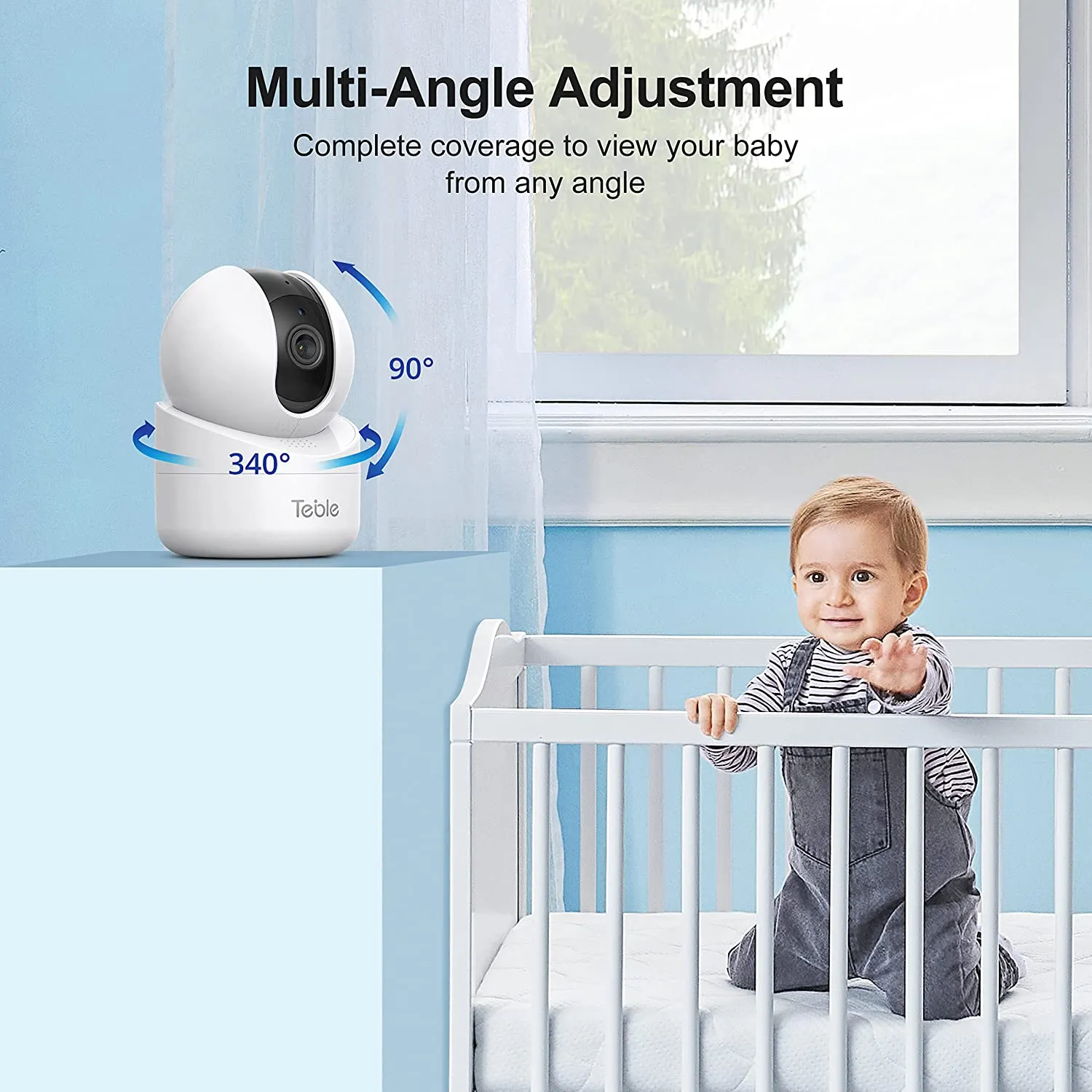 Baby Monitor with Camera and Audio, No WiFi with 720P HD Display Night Vision