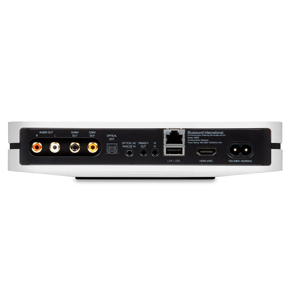 Bluesound Node N130 Wireless Multi-Room Hi-Res Music Streamer White Open Box