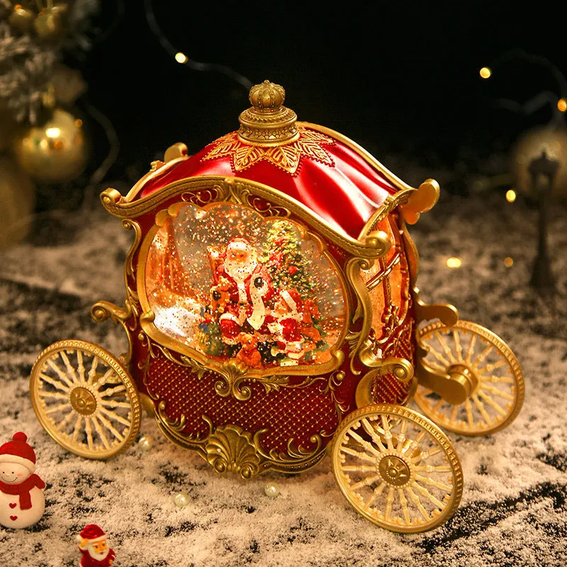 Christmas Eve Old Man Carriage High-end Crystal Ball Music Box