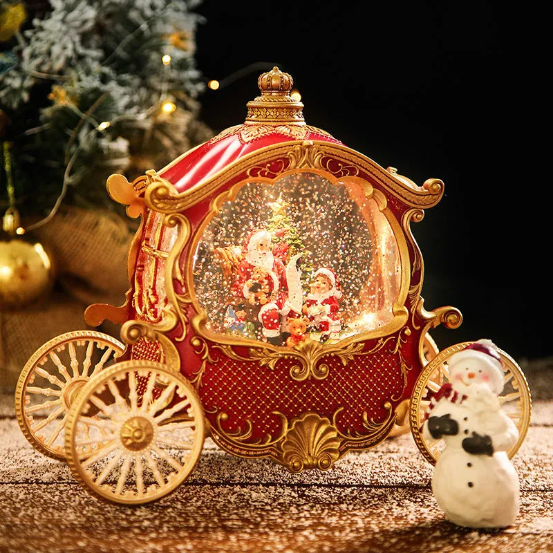 Christmas Eve Old Man Carriage High-end Crystal Ball Music Box