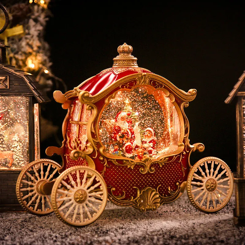 Christmas Eve Old Man Carriage High-end Crystal Ball Music Box