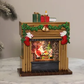 Christmas Musical Water Lantern Fireplace with Swirling Confetti LED Lights