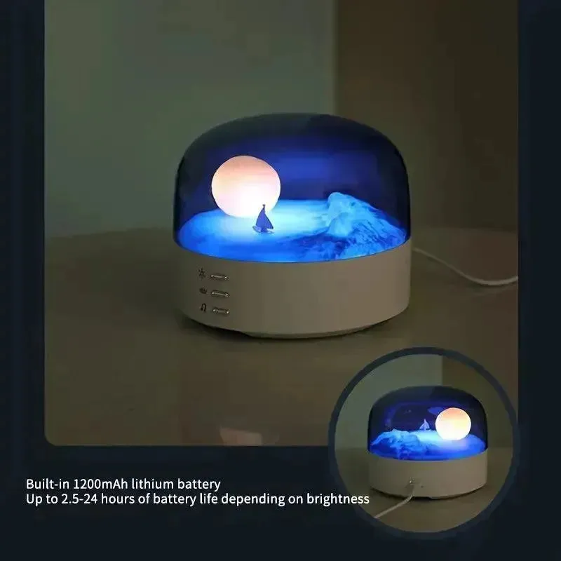 Crescent Night Light With Soothing Music