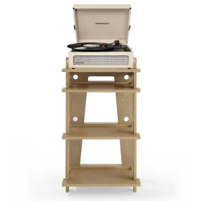 Crosley Voyager Bluetooth Portable Turntable   Crosley SOHO Stand Bundle - Dune