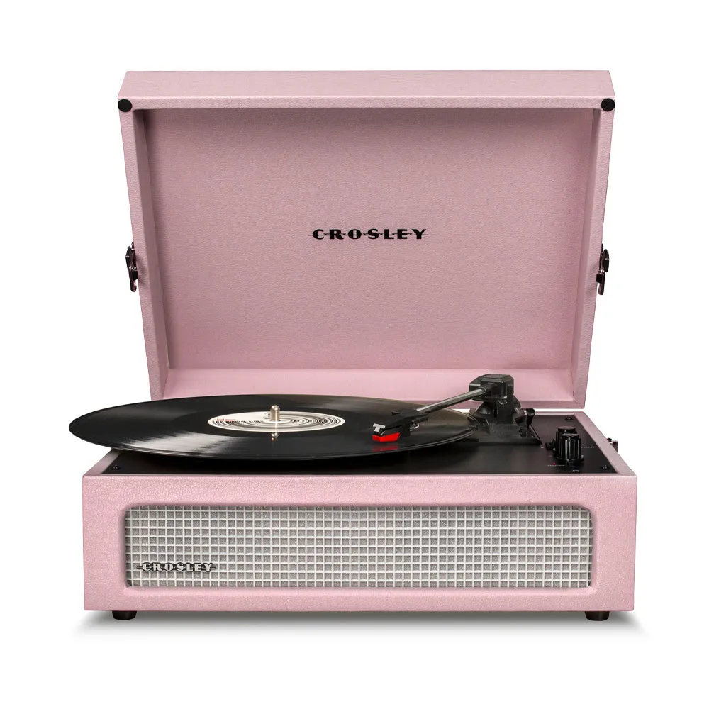 Crosley Voyager Bluetooth Portable Turntable   Entertainment Stand Bundle - Amethyst