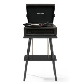 Crosley Voyager Bluetooth Portable Turntable   Entertainment Stand Bundle - Black