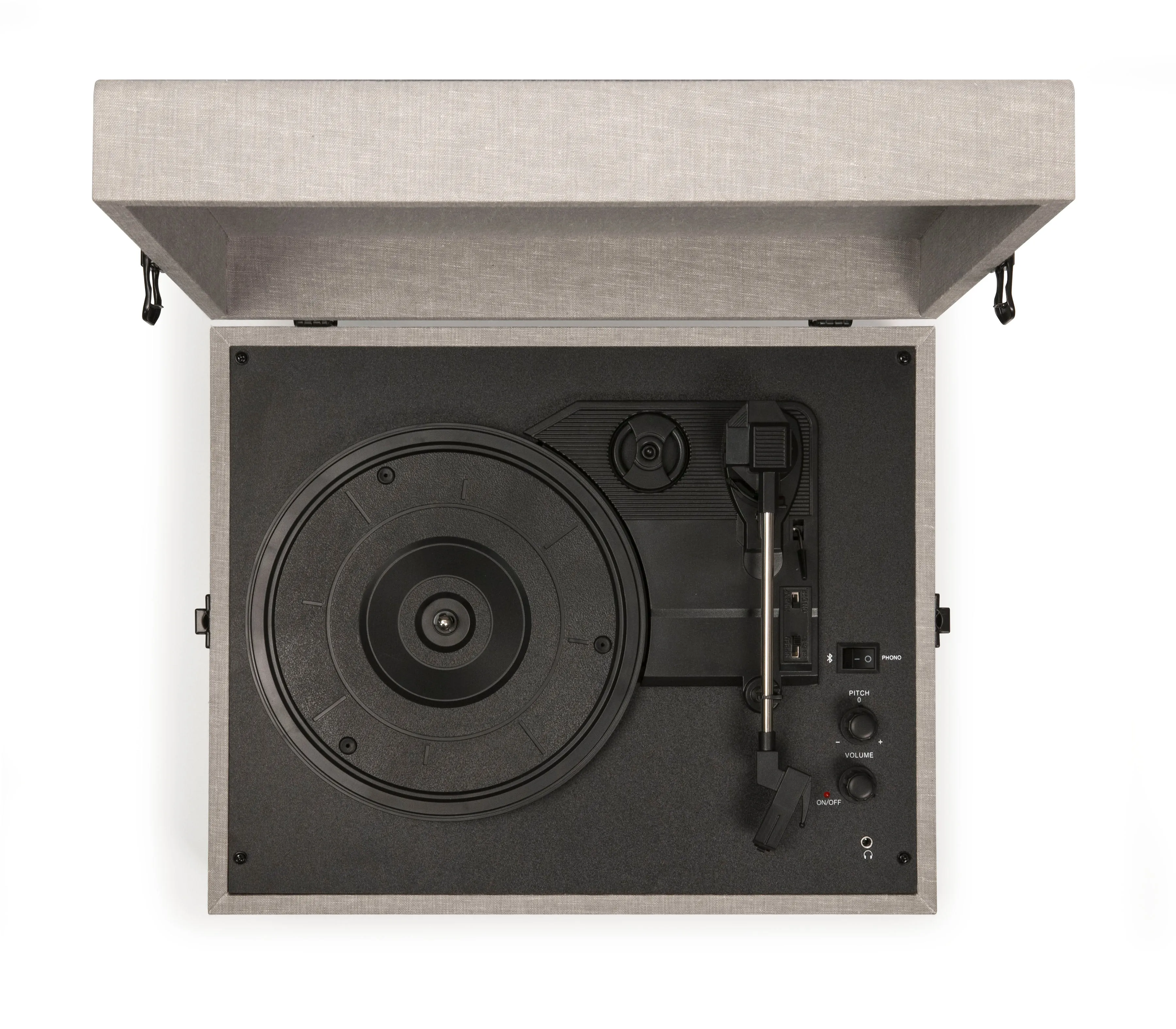 Crosley Voyager Bluetooth Portable Turntable - Grey   Bundled Crosley Record Storage Display Stand