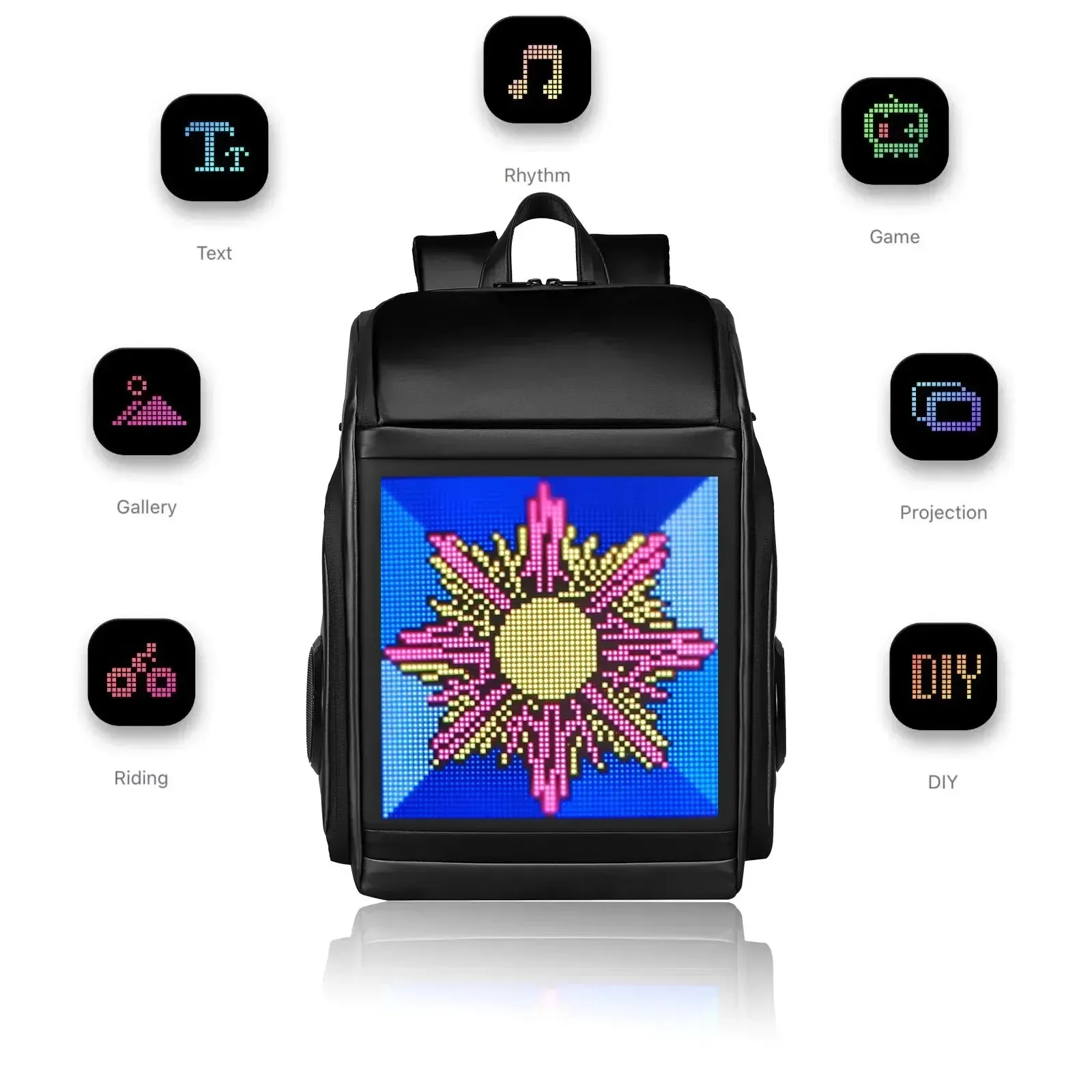 Dynamic Display LED Bluetooth Speaker Backpack