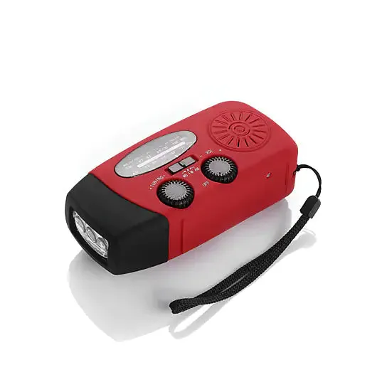 Emergency AM/FM/NOAA Weather Band Radio w Hand Crank. Flash Light. USB Charger.