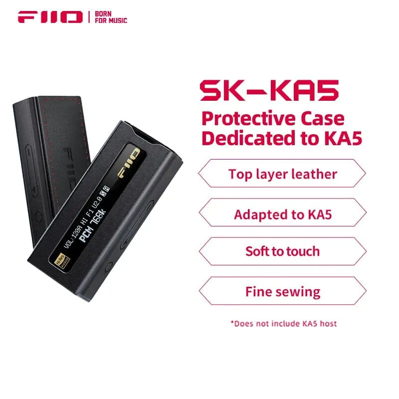 FiiO JadeAudio KA5 Portable USB DAC Headphone Amplifier & SK-KA5 Leather Case