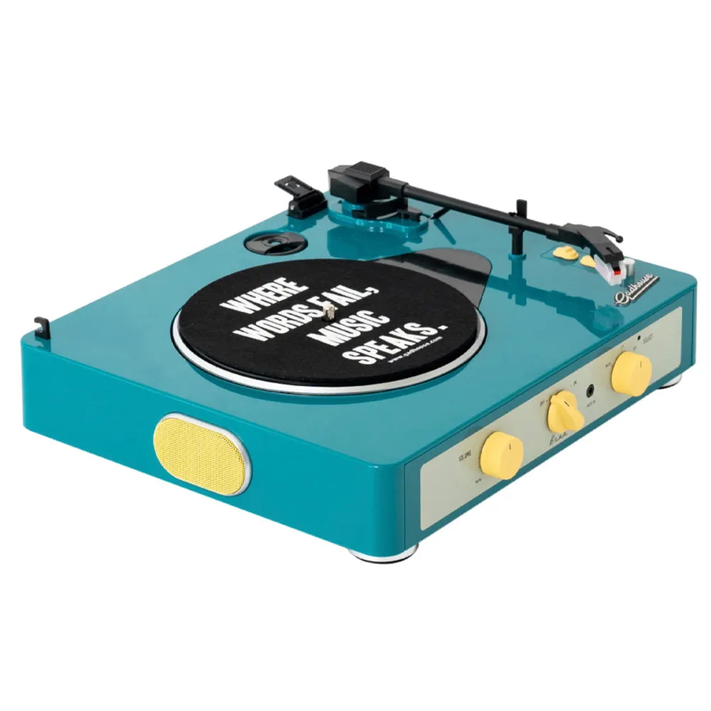 Gadhouse Brad MKII Record Player - Green   Bundled Record Storage Crate