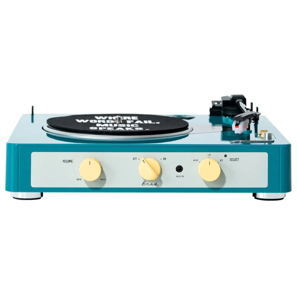 Gadhouse Brad MKII Record Player - Green   Bundled Record Storage Crate