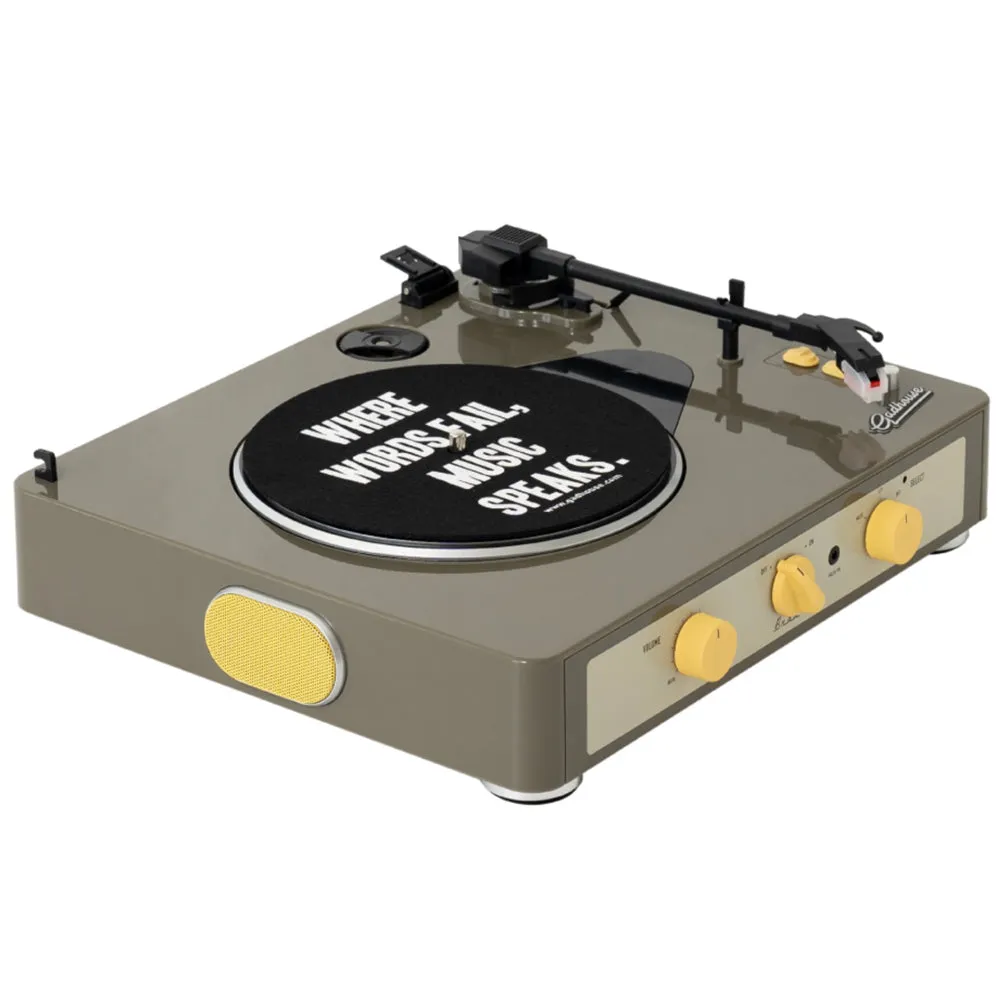 Gadhouse Brad MKII Record Player - Grey   Bundled Record Storage Crate