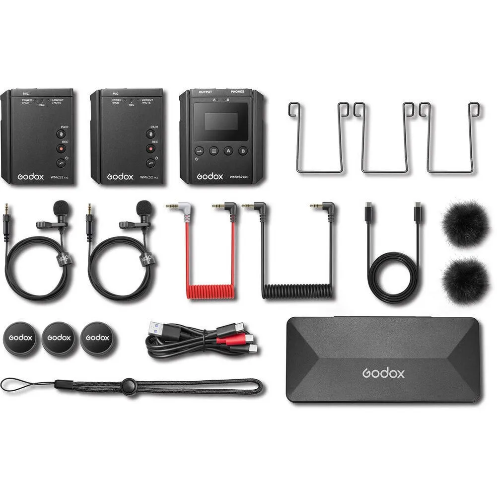 Godox WMicS2 UHF Compact 2-Person Wireless Microphone System for Cameras & Smartphones with 3.5mm (UHF) (EX-DEMO)