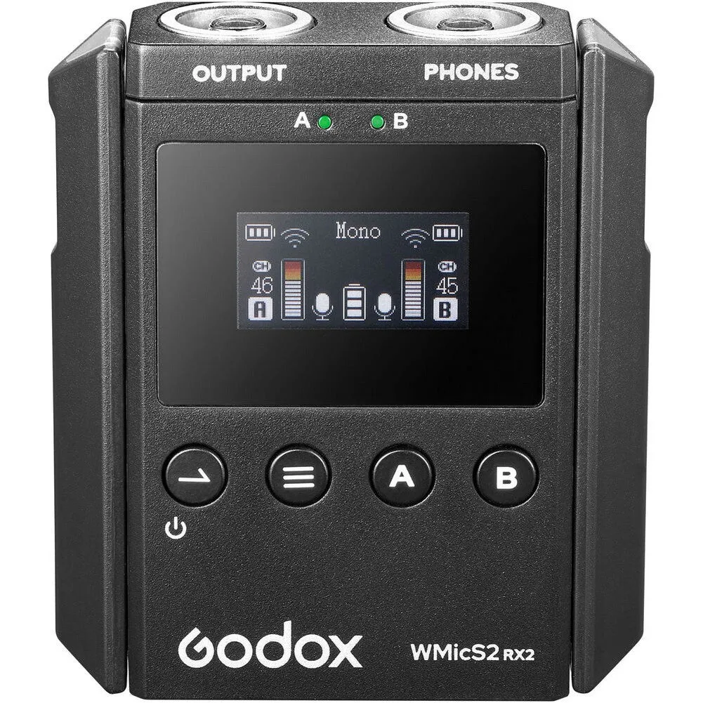 Godox WMicS2 UHF Compact 2-Person Wireless Microphone System for Cameras & Smartphones with 3.5mm (UHF)