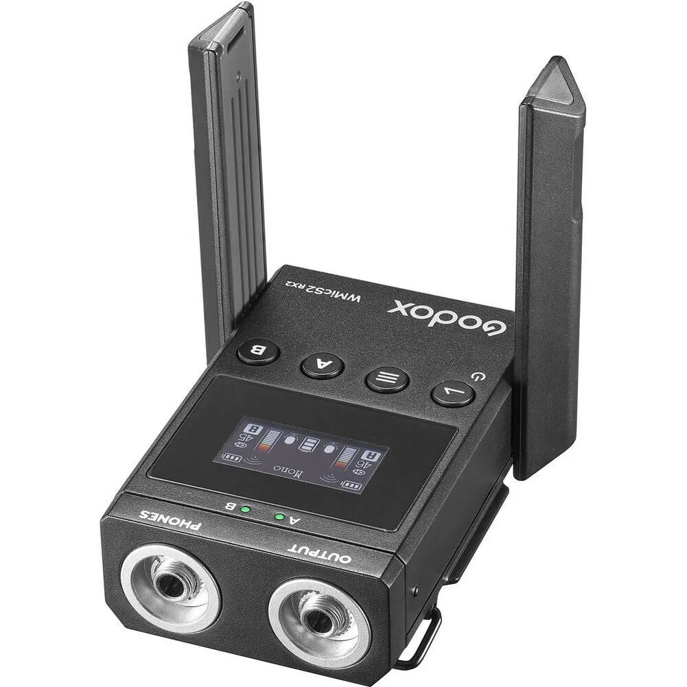 Godox WMicS2 UHF Compact 2-Person Wireless Microphone System for Cameras & Smartphones with 3.5mm (UHF)