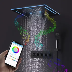 LED Music Shower Set Ceiling Rainfall Waterfall