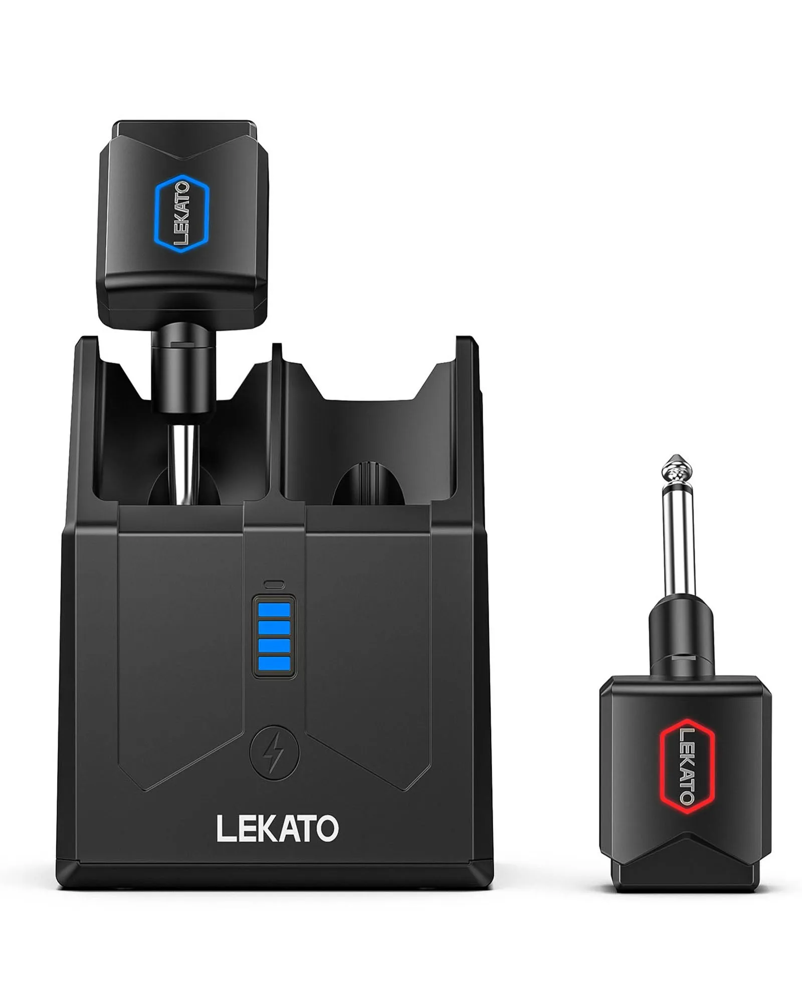 LEKATO JW-06 Advanced 5.8GHz Rechargeable Wireless Guitar System with Convenient Charging Box