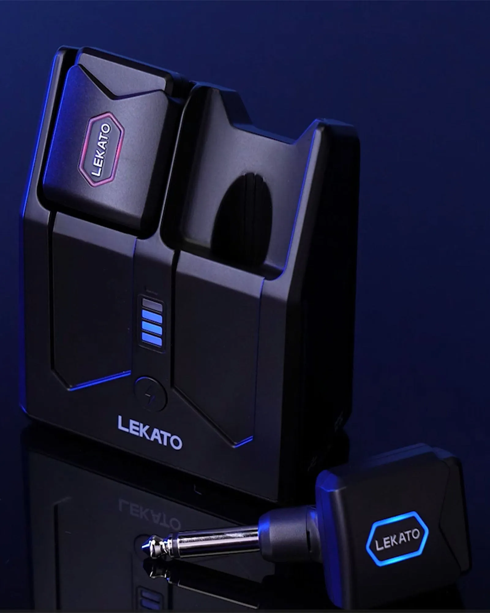 LEKATO JW-06 Advanced 5.8GHz Rechargeable Wireless Guitar System with Convenient Charging Box