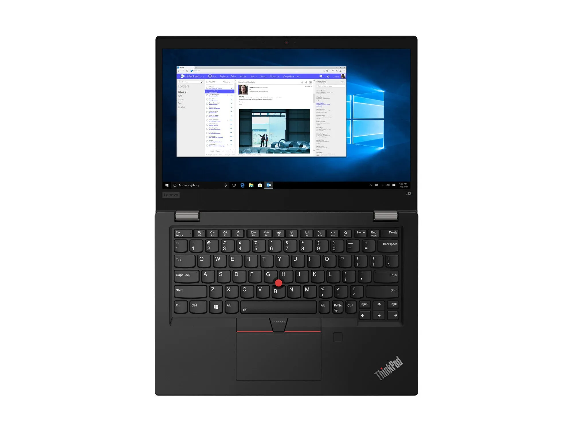 Lenovo ThinkPad L13 Gen 2 (AMD) AMD Ryzen™ 5 PRO 5650U Laptop 33.8 cm (13.3") Full HD 8 GB DDR4-SDRAM 256 GB SSD Wi-Fi 6 (802.11ax) Windows 10 Pro Black