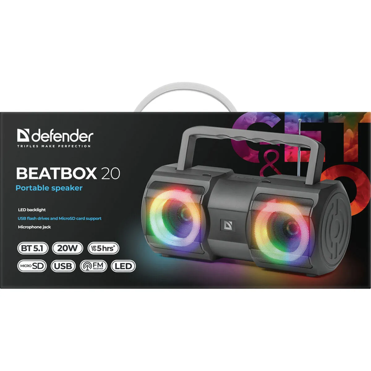 Portable Bluetooth Speakers Defender BEATBOX 20 Black