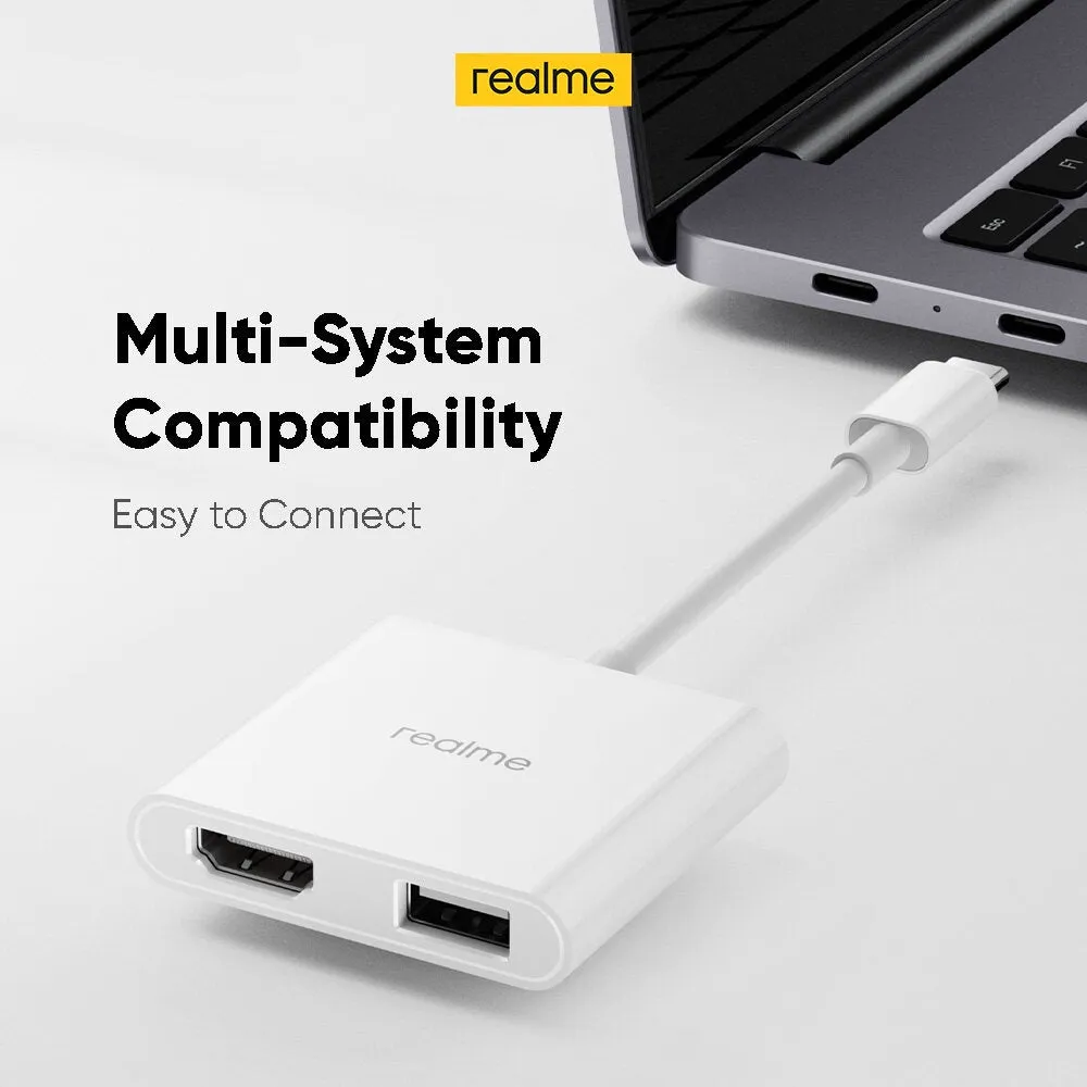 Realme Type-C HUB - USB 3.2 Gen1 & HDMI1.4 Dual Ports | Type-C Port - RMW2022