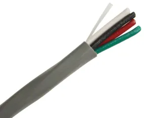 Riser Security Alarm Cable, 16/4 AWG, CL3R, Stranded (19 Strand), Unshielded, 1000ft, Gray