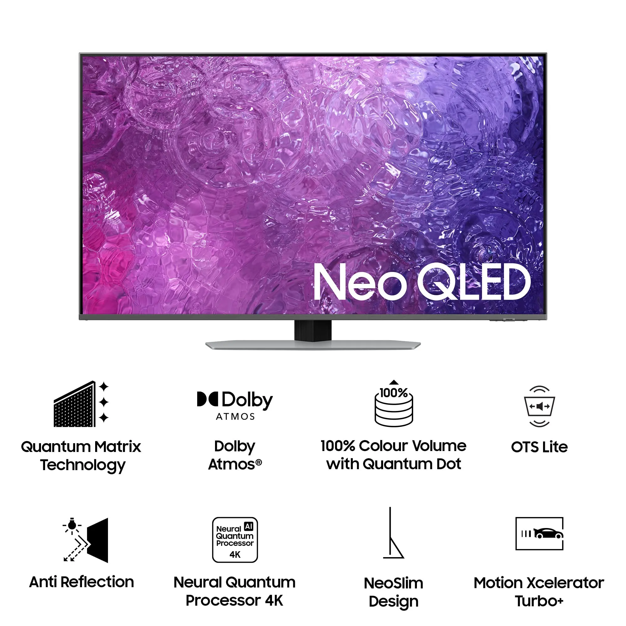 Samsung 163 cm (65 inches) 4K Ultra HD Smart Neo QLED TV QA65QN90CAKLXL (Carbon Silver)