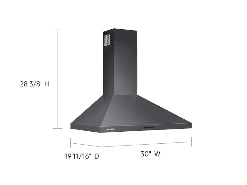 Samsung NK30R5000WG 30" Wall Mount Hood in Black Stainless Steel