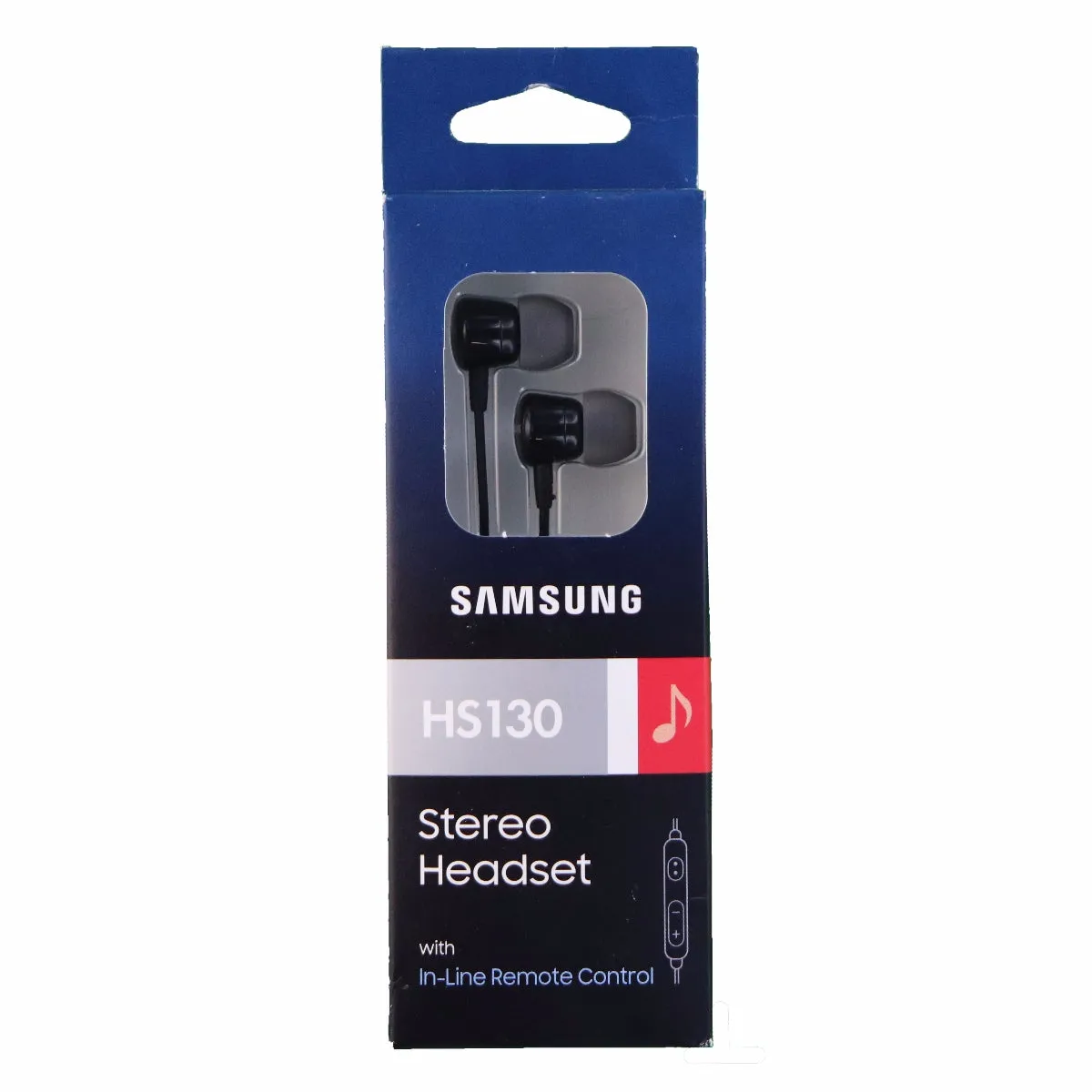 Samsung Wired Stereo Headset Headphones with In-Line Microphone HS130 - Black