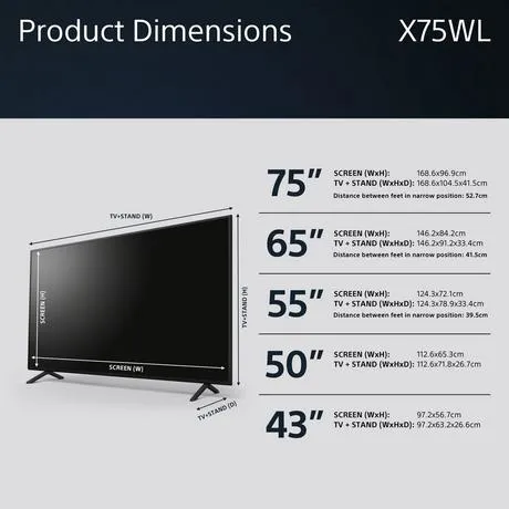 Sony KD75X75WLU 75 Inch X75WL LED 4K UHD HDR Google Smart Bravia TV