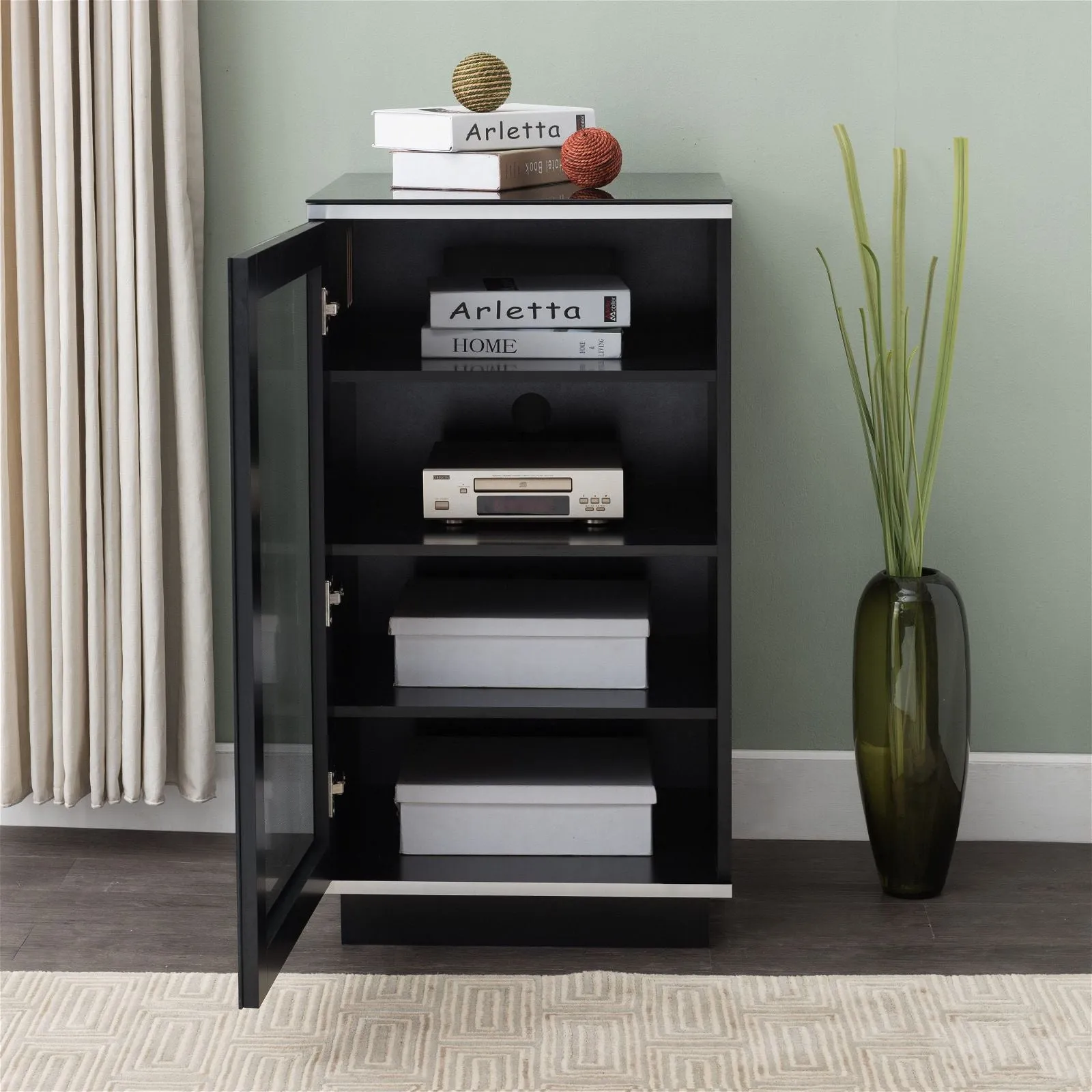 TITAN HiFi Vinyl Black Entertainment Rack by Tauris™