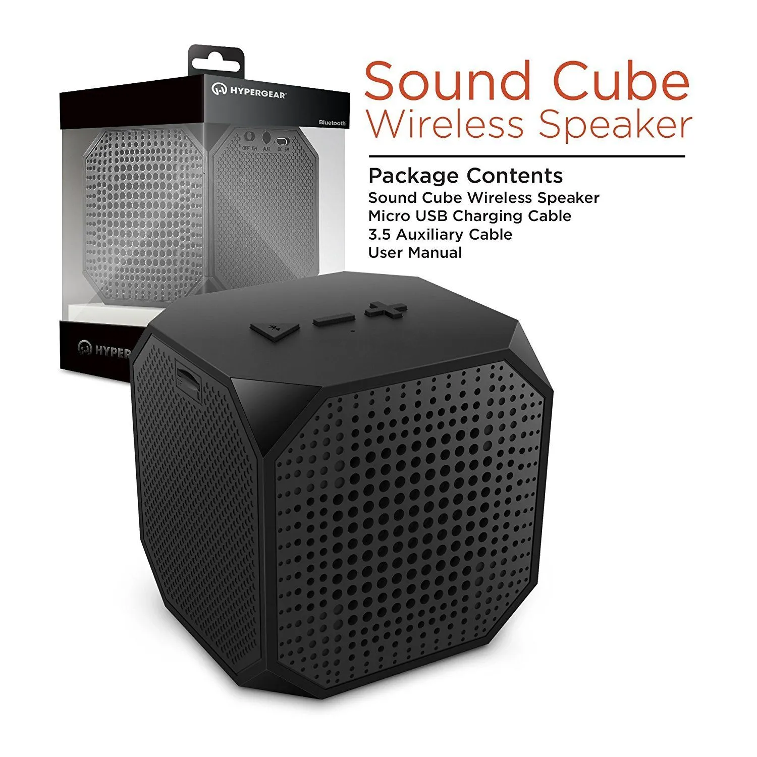 UNIVERSAL BLACK CUBE WIRELESS PORTABLE BLUETOOTH SPEAKER