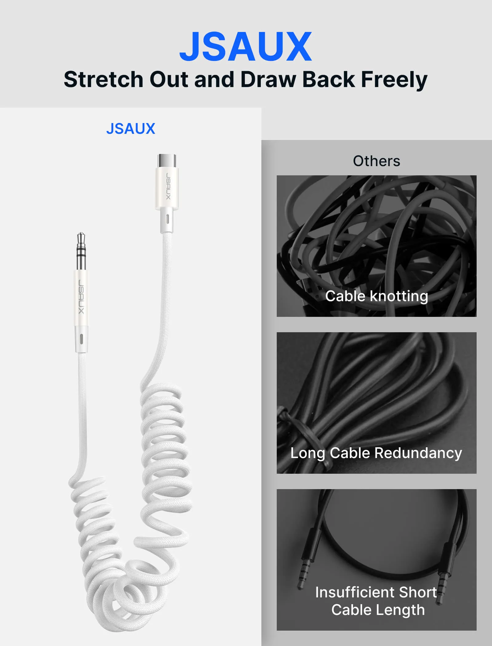 USB-C to 3.5mm Spring Audio Cable