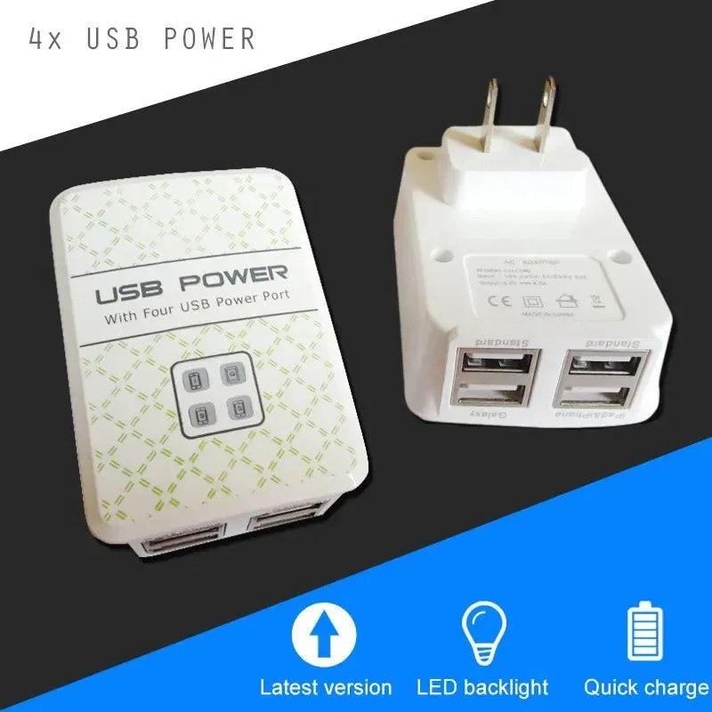 USB Charger 4-Port Charging Station